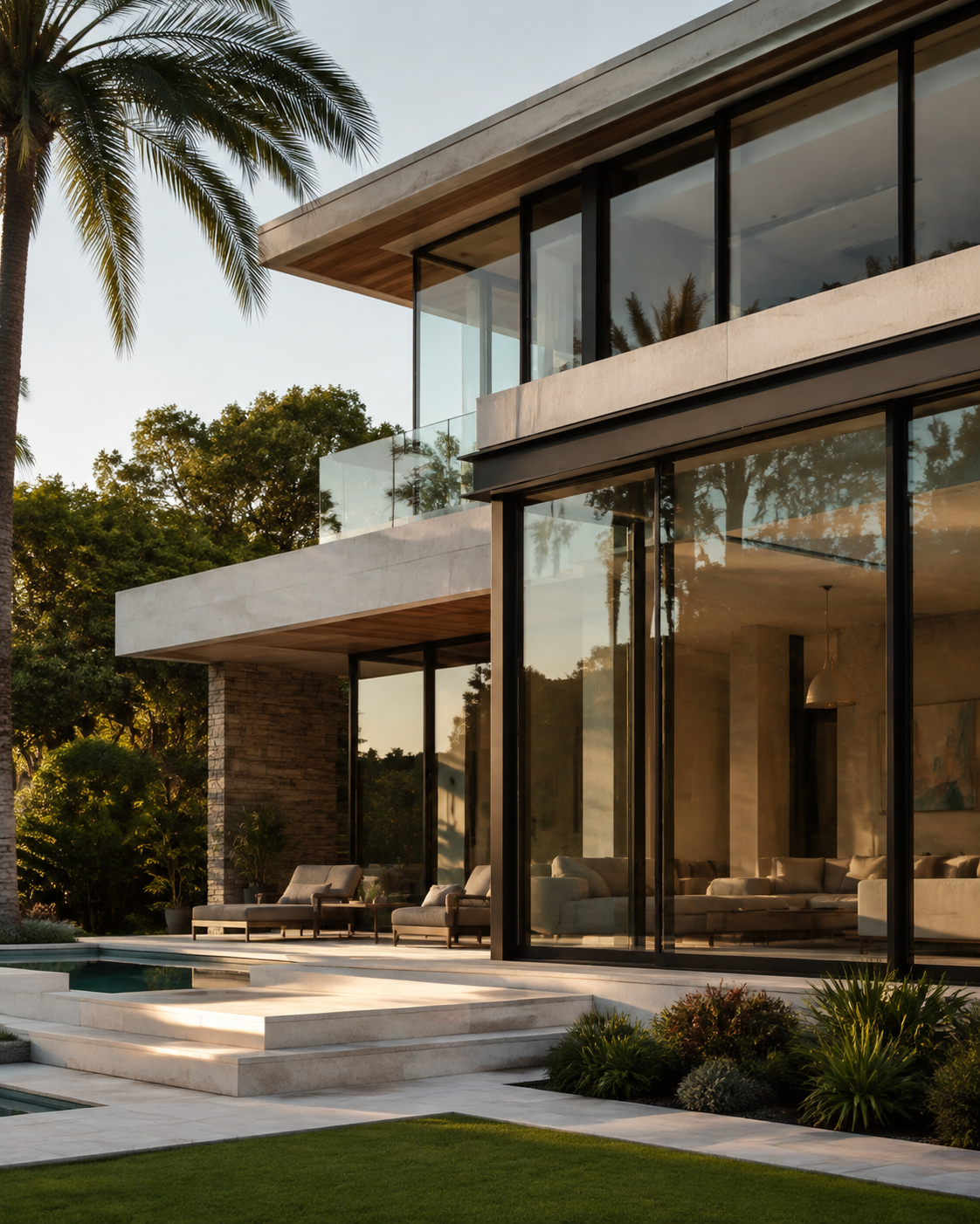 Refined modern residence with expansive architectural glass